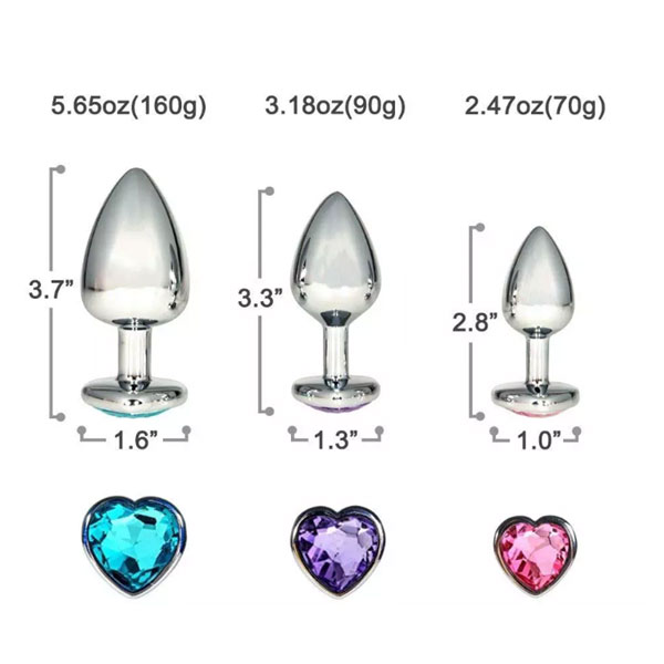 3 Piece Heart Shape Anal Plug 5 3 Piece Heart Shape Anal Plug - Image 5
